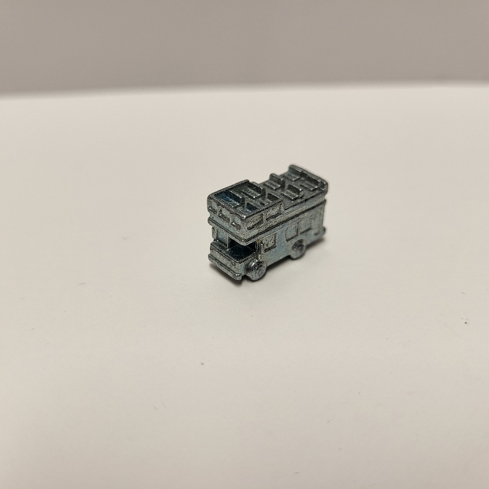 Miniature Silver Bus Board Game Piece